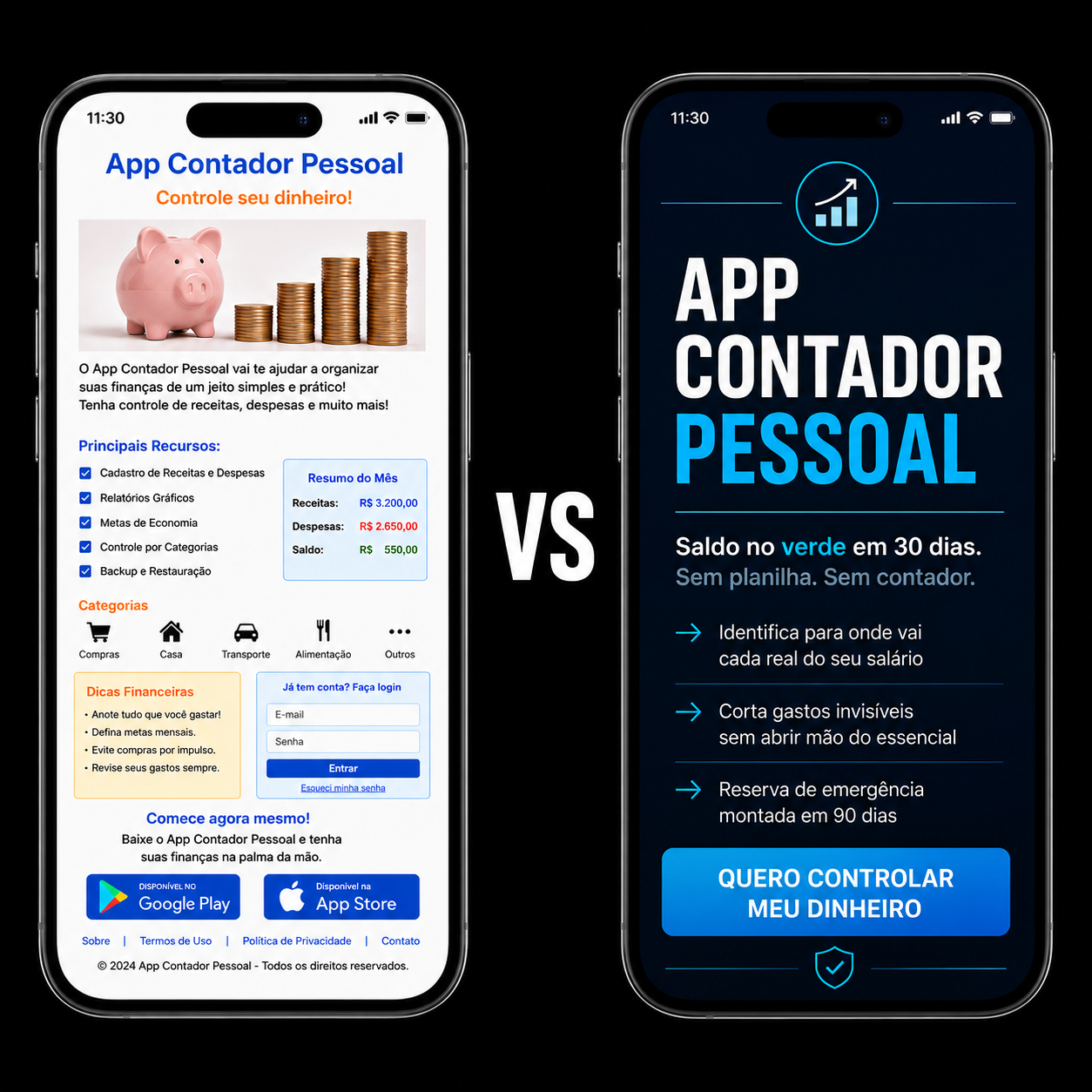 Comparativo fitness — Sem vs Com Agente24hrs